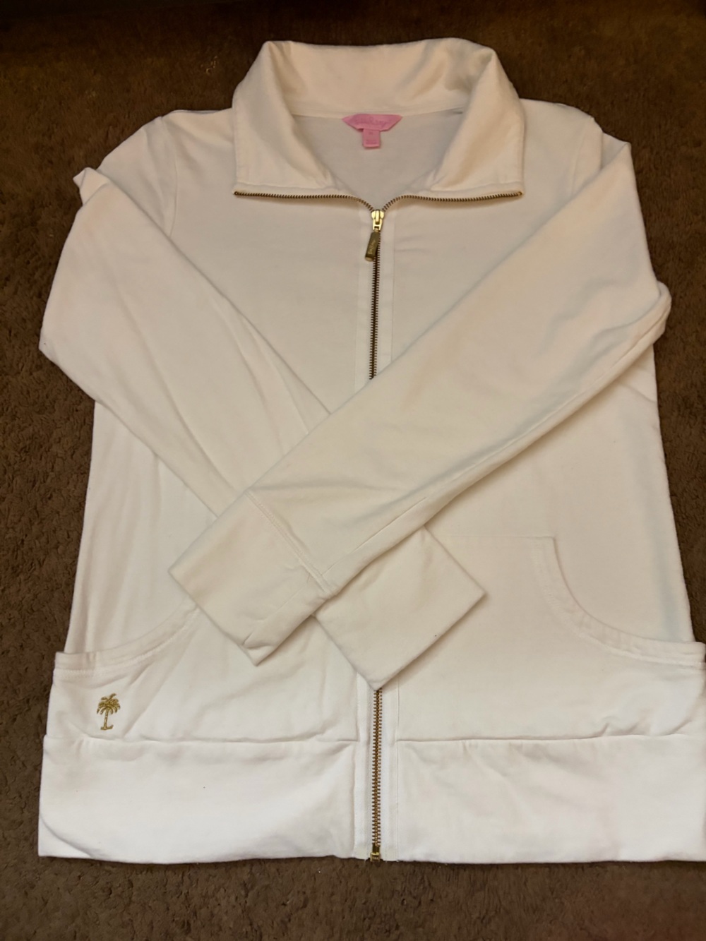 Lilly Pulitzer Cream Quarter-Zip Crewneck Sweater